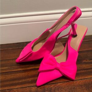SHEIN Vibrant Fuchsia Bow Slingback Heels